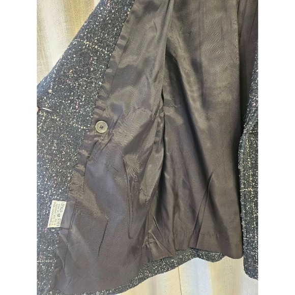 Vintage‎ Havoc 80's Tweed Jacket with Leather Collar, women's 12 - Picture 4 of 7